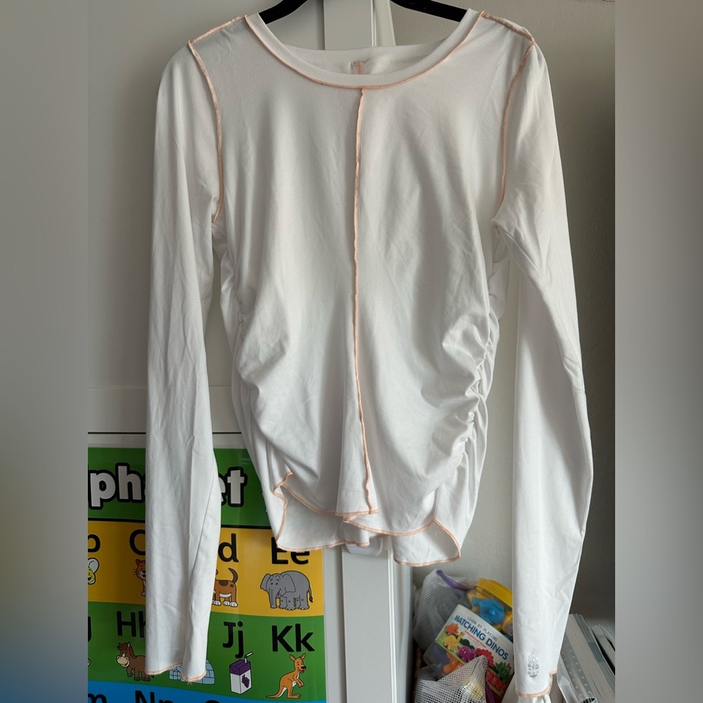 Free People Right On Run Long Sleeve Layer in White